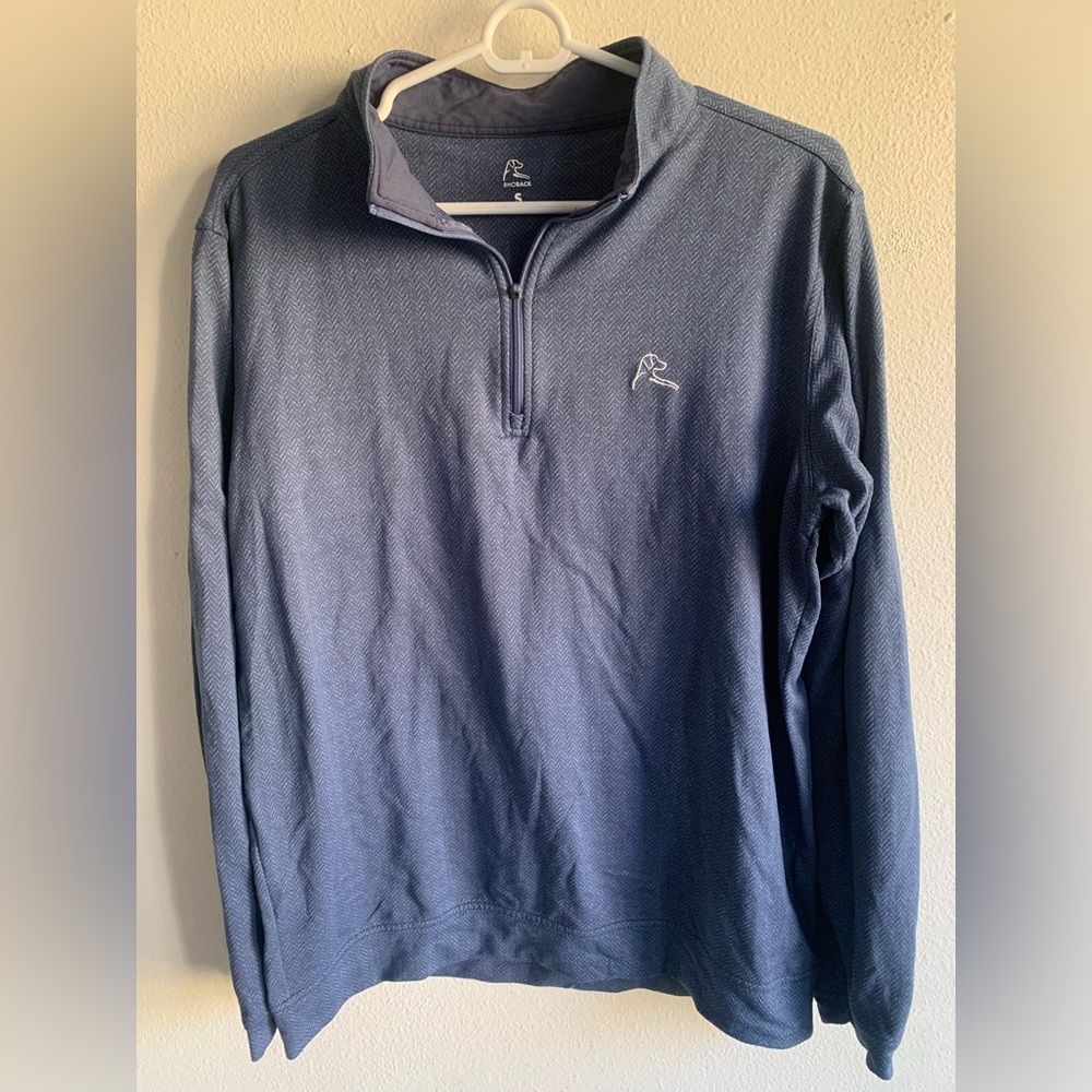 Rhoback 1/4 Zip Pullover Sweater Sweatshirt Blue Small S Golf Performance